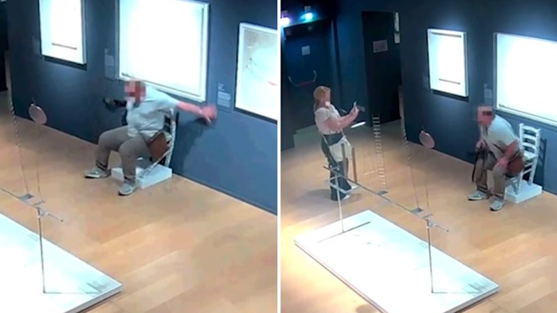 Tourists sit on and break Van Gogh chair at Italian Museum