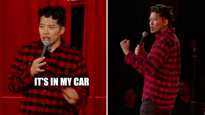 Alex Duong performs stand up comedy