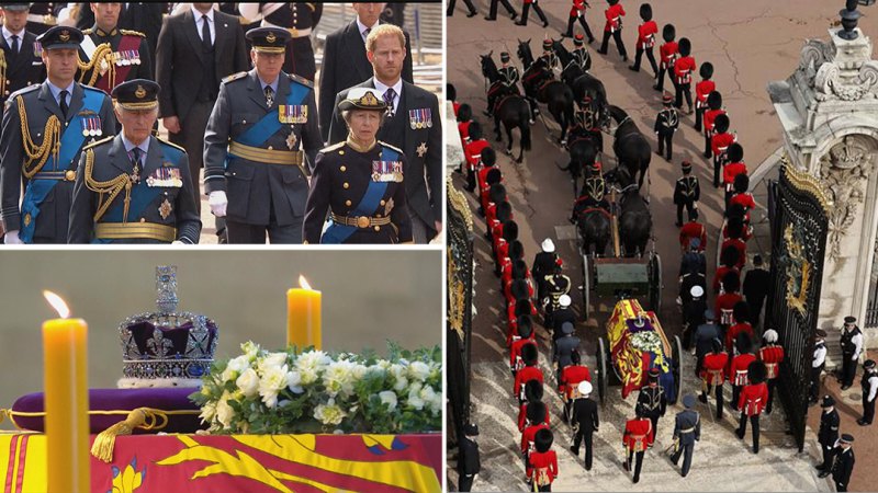 Kraliyet ailesi ve halk, Westminster Hall'da Kraliçe II. Elizabeth'e saygılarını sunar
