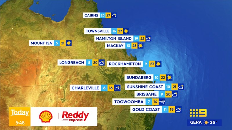 National weather forecast for Monday June 9
