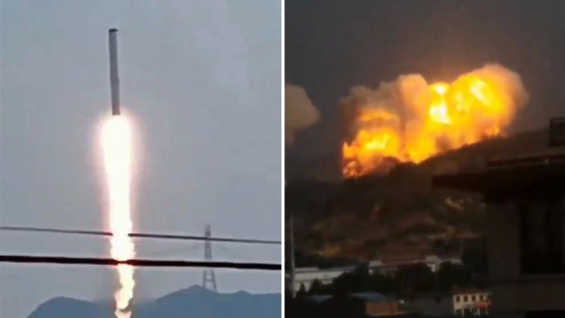 Rocket crashes and explodes after accidental launch in China