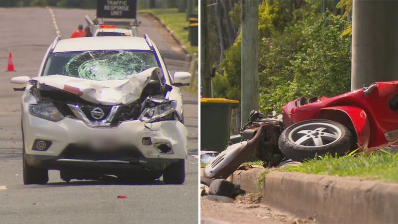 Four teenagers charged after death of Brisbane motorcyclist