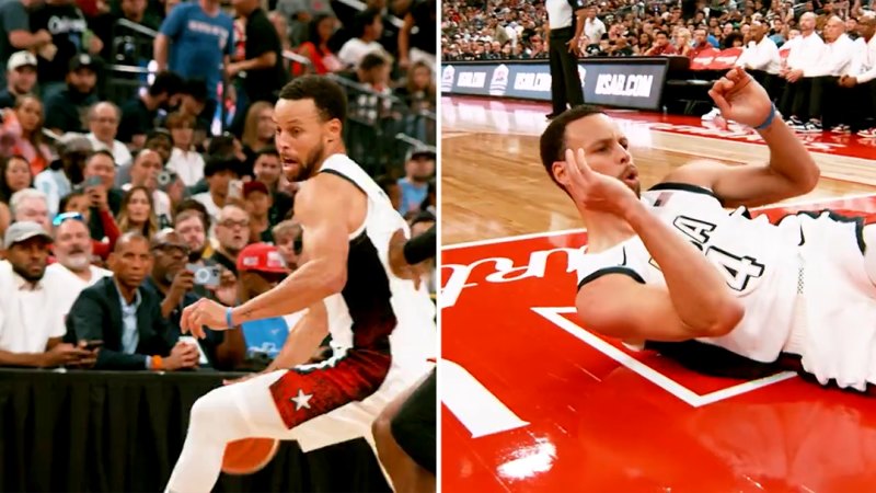 Curry goes viral with 'showman' pose