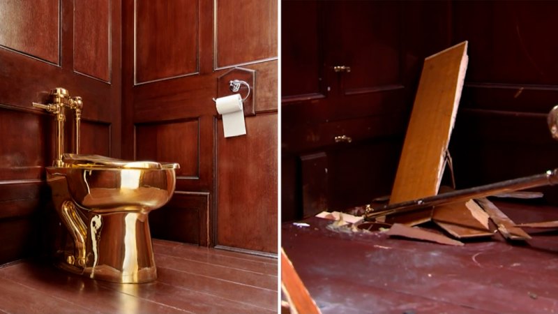 Gold toilet stolen from Churchill's birthplace