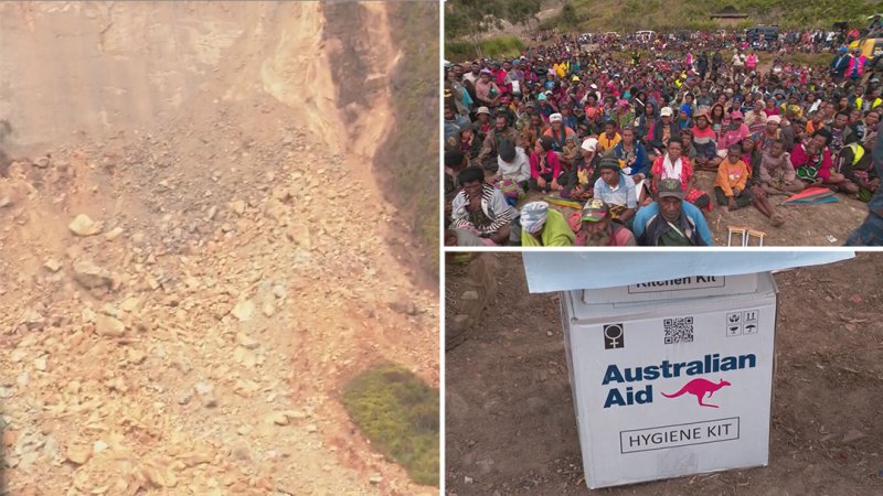 Australian ministers have visited PNG villages impacted by deadly landslides