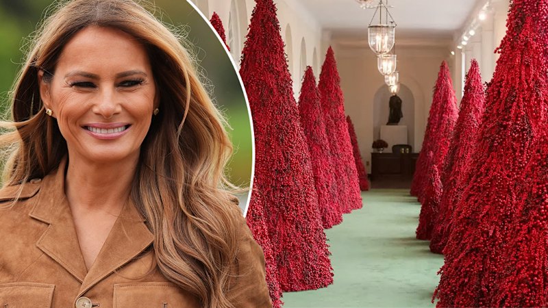 Melania Trump sprejela božično drevo v Beli hiši