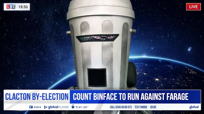 Why Nigel Farage Is Staring Down A Rubbish Bin In Clacton