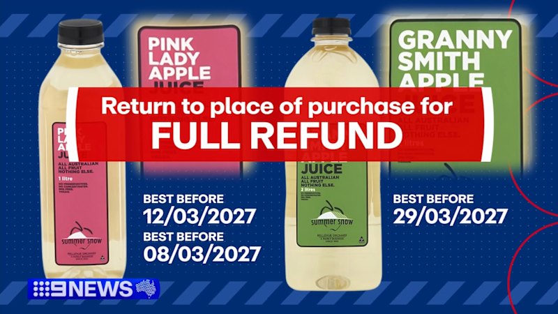 Two juice products recalled over potential mould contamination