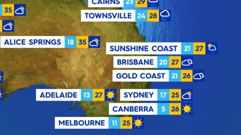 National weather forecast for Tuesday March 18