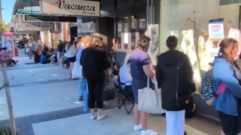 Huge queues as Vinnies sells off wedding dresses