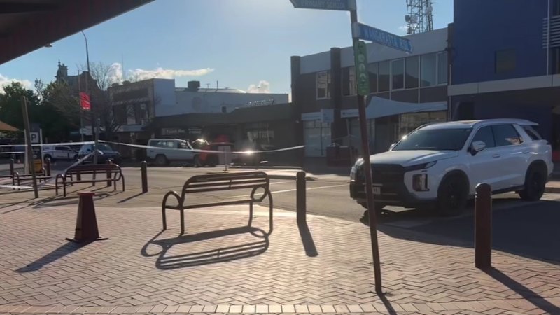 Police at scene of incident outside Wangaratta electorate office