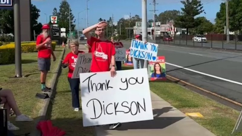 Volunteers celebrate Peter Dutton's election demise