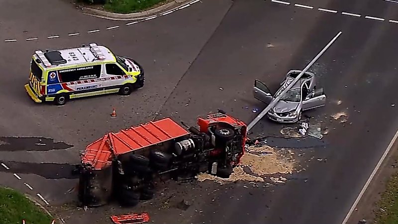 Driver killed after pole falls onto car