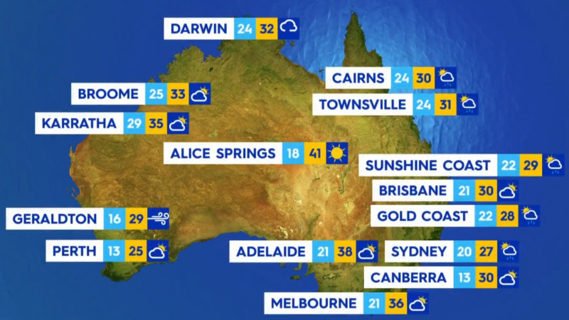 National weather forecast for Saturday February 22