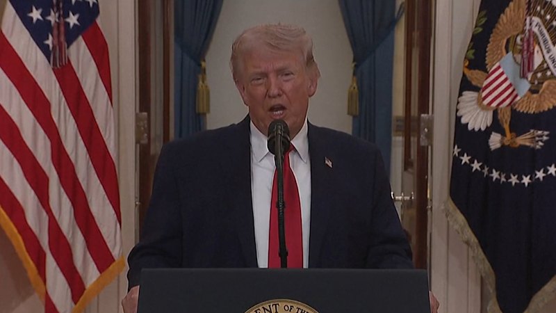 Trump urges patience in rare address