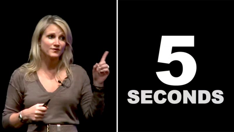 Mel Robbins explains the five-second rule in her 2011 TED talk