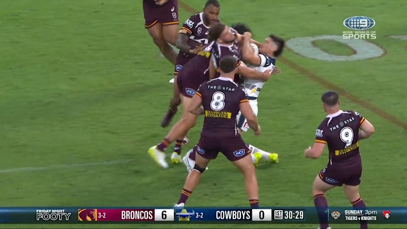 Ref bins Carrigan for brutal high shot