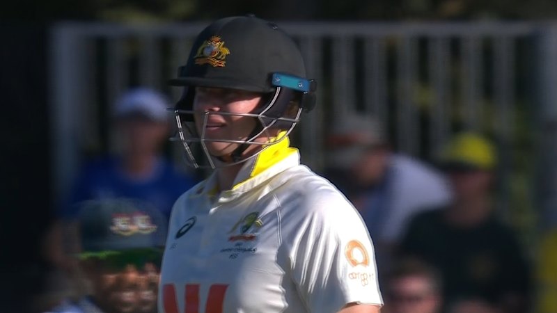 Steve Smith ruled lbw after DRS shows ball clips leg stump by a narrow margin