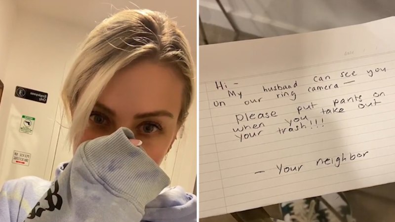 Woman surprised by confronting note from neighbour