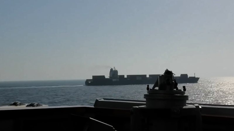 US fires on Iranian-flagged cargo vessel in Strait of Hormuz