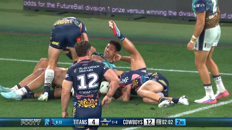 Heilum Luki scores a powerful solo try as Cowboys face Titans