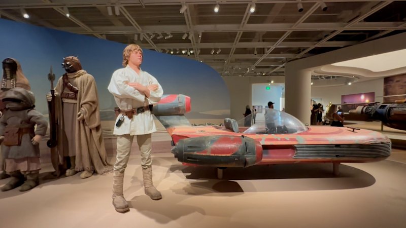 George Lucas makes surprise appearance at opening of Lucas Museum in Los Angeles