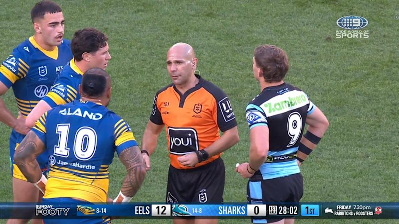 Junior Paulo sin-binned for hip-drop tackle, with Sharks’ Addin Fonua-Blake injured