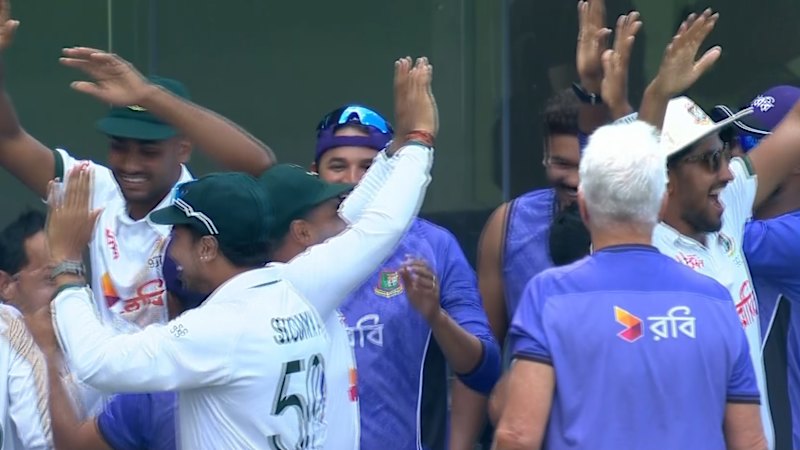 Bangladesh beat Australia in a historic Test win as Monimul Haque scores the winning runs