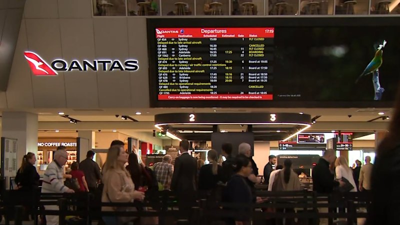 More than 40 flights cancelled as high winds and heavy rain lash Melbourne