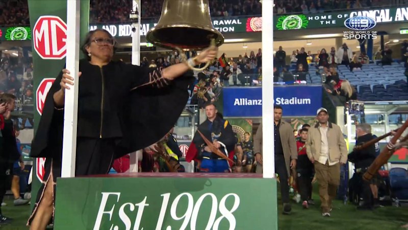 Cathy Freeman rings South Sydney’s legacy bell on Indigenous Round
