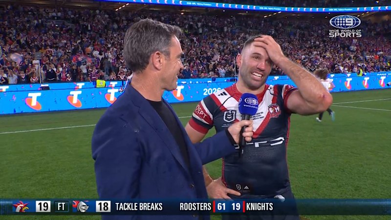 James Tedesco is overcome by emotion after Roosters’ grand final win