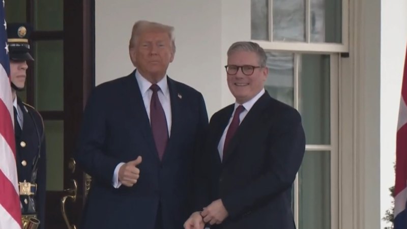 US President Donald Trump meets UK prime minister