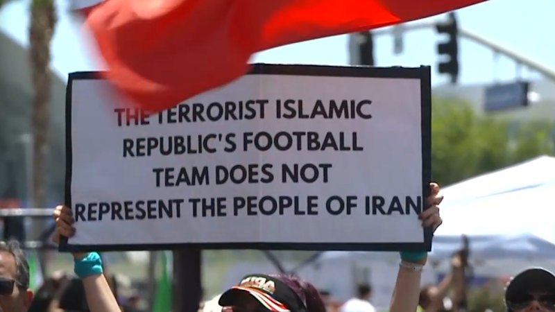 Protests Greet Iranian World Cup Team in Los Angeles
