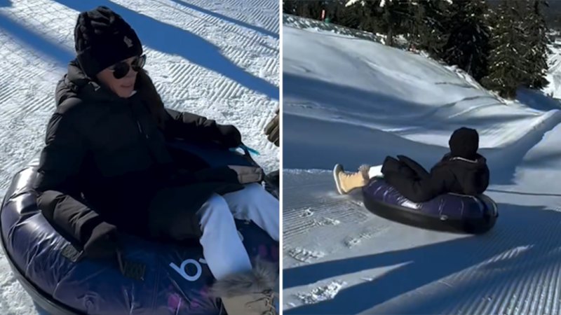 Meghan tries snow tubing at the Invictus Games