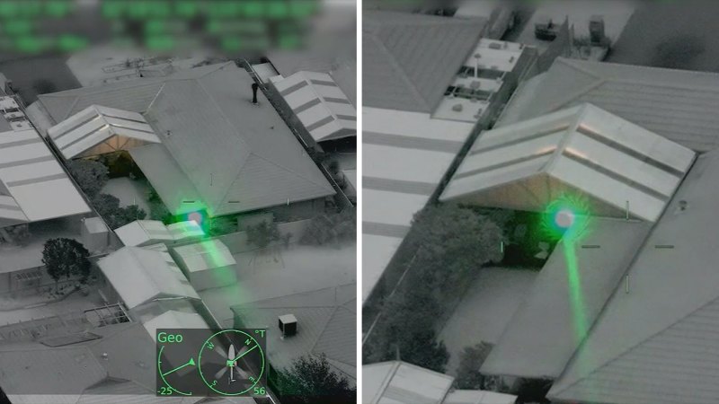 Perth man arrested after police helicopter hit by laser light