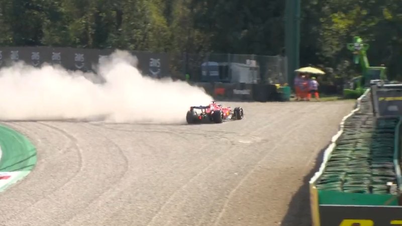 Leclerc hits the wall in scary incident