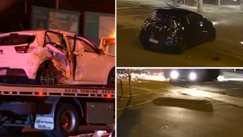 Alleged car thief in critical condition after multi-vehicle smash in Melbourne