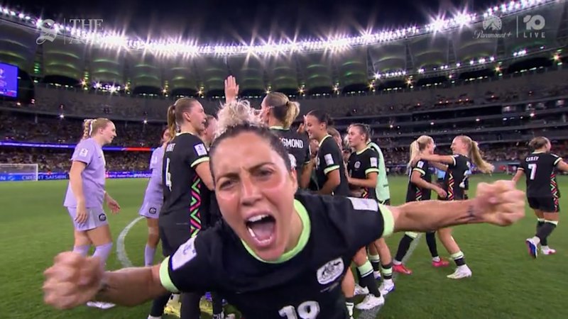 Matildas celebrate victory over China