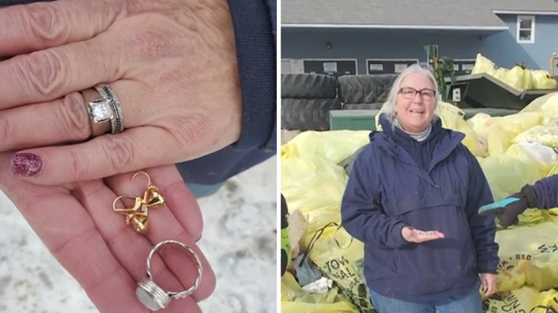 Woman’s engagement ring found in piles of garbage by recycling attendants