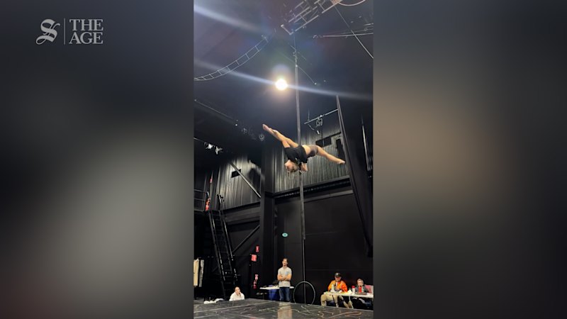 17-year-old Matilda Devine performs aerial acts with Flying Fruit Fly Circus