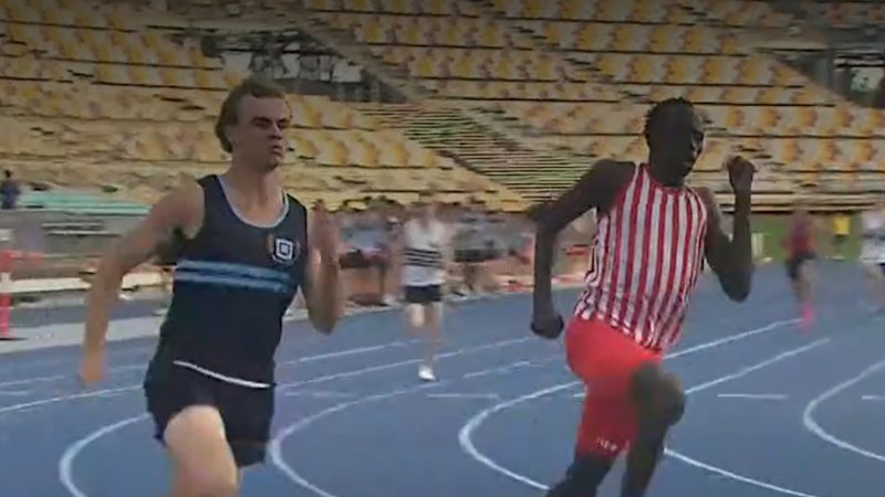 Gout Gout jogged to victory to win the 400 metres in 46.14 seconds