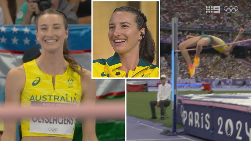 What Aussie high jump star was singing in tense final