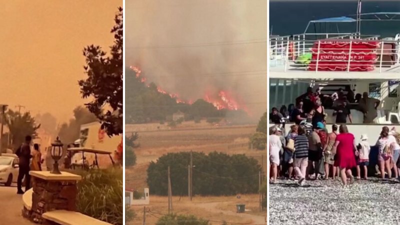 Yunan adasında yangın tahliyelere neden oldu