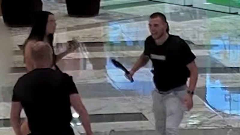 Shocking machete attack caught on CCTV