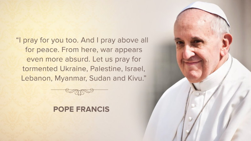 Pope Francis shares a message of gratitude to the public