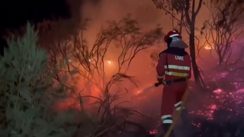 Wildfires continue to rage across southern Europe amid heatwave