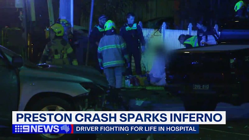 Car explodes into flames after horror crash