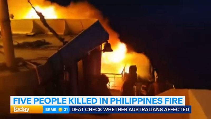 At least five killed in Philippines ferry fire