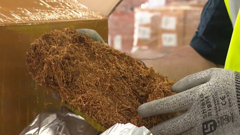 Almost 1000 tonnes of illegal tobacco seized