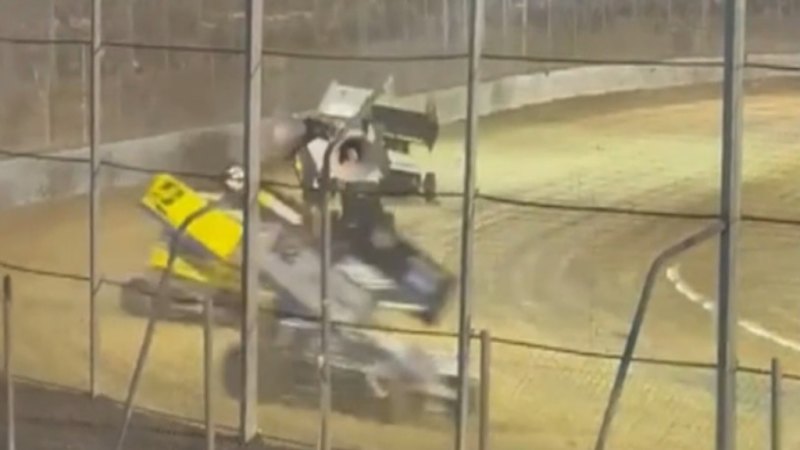 Racecar tyre hits volunteer during Melbourne event